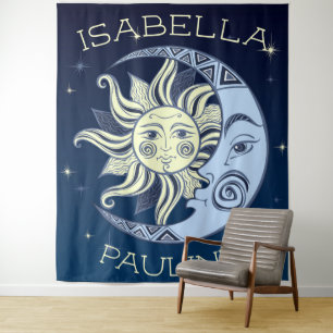 Tenture Soleil céleste et lune