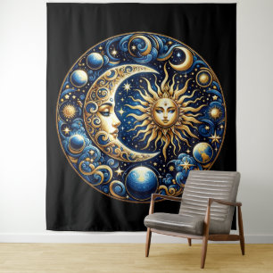 Tenture Soleil et Lune célestes