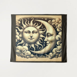 Tenture Soleil et Lune Célestes Vintage