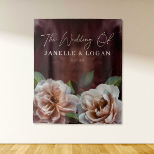 Tenture Sombre + Moody Rustic Floral Mariage Arrière-plan