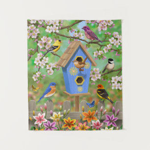 Tenture Songbirds Lily Garden Birdhouse