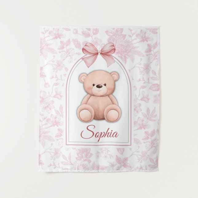 Tenture Sophia | Conception de chambre pour bébé avec ours (Devant)