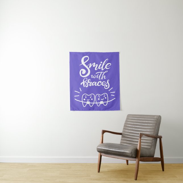 Tenture Sourire avec les dents de sourire des croisillons (En situation)