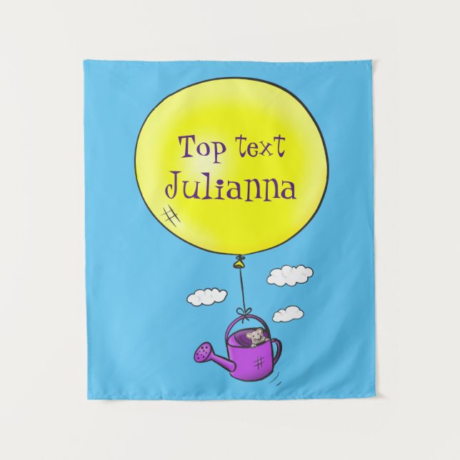 Tenture Souris mignonne dans la canette d'arrosage avec de (Devant)