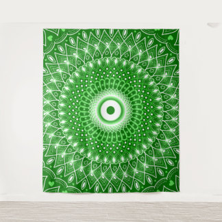 Tenture Spirituel Moderne Géométrique élégant mandala vert