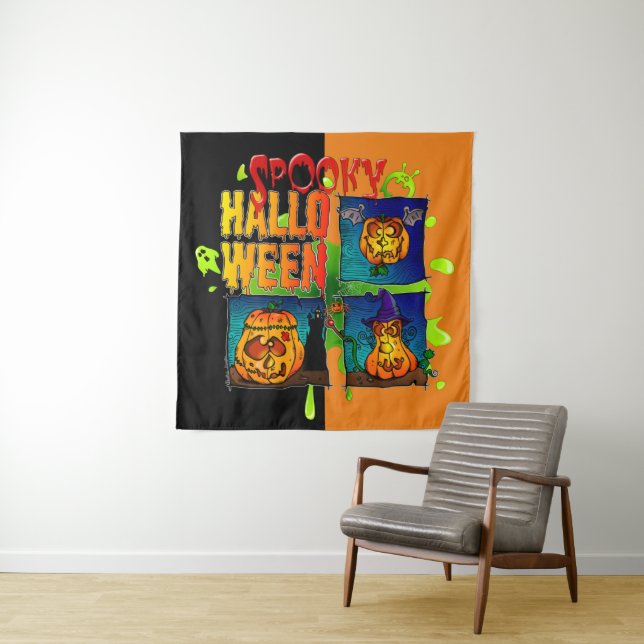 Tenture Spooky Halloween (En situation)