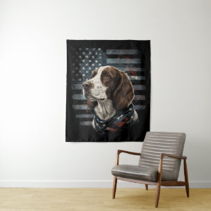 Tenture Springer Spaniel Chien Drapeau Américain