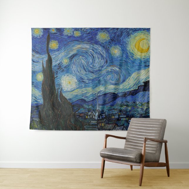 Tenture Starry Night Vincent van Gogh GalleryHD Art (En situation (horizontale))
