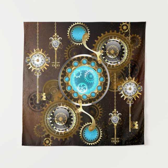 Tenture Steampunk Arrière - plan rouillé avec des lentille (Devant)