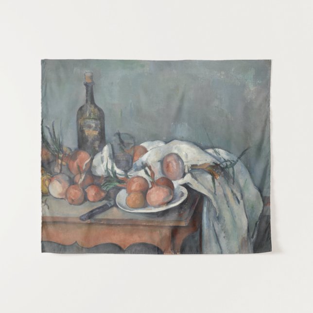 Tenture Still Life with Onions, OIl Painting, Paul Cezanne (Devant (Horizontal))