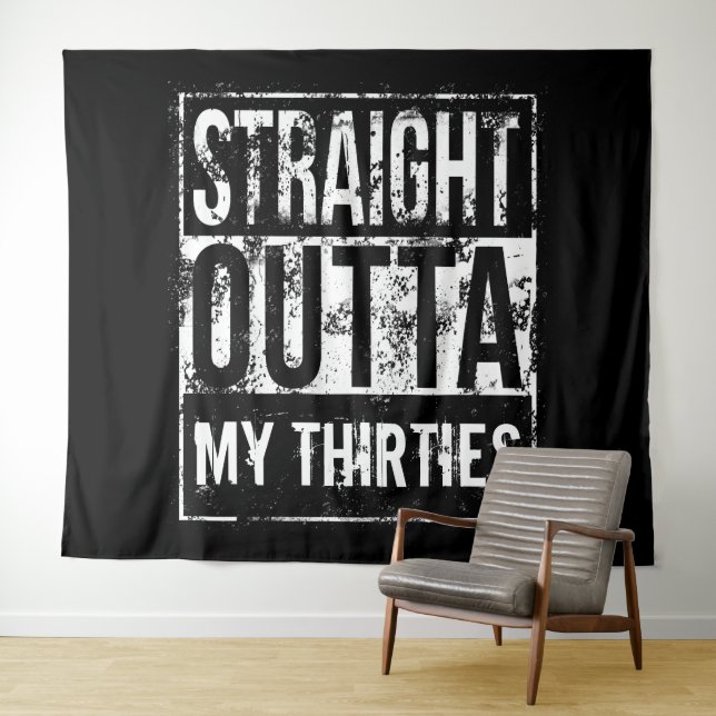 Tenture Straight Outta 40th Birthday Party Backdrop banniè (En situation (horizontale))
