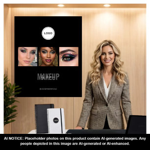 Tenture Studio de Maquillage Noir Collage Photo Salon Prof