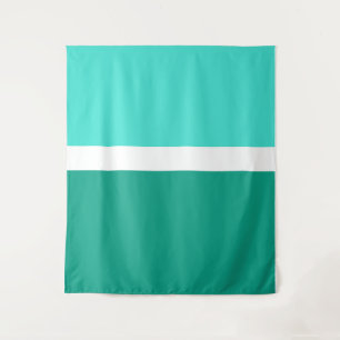 Tenture Style de bloc de couleur Turquoise blanc turquoise