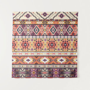 Tenture Style tribal coloré, motif dynamique et transparen