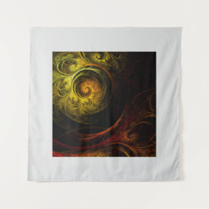 Tenture Sunrise Floral Red Abstrait Art