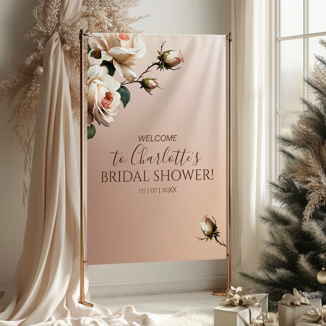 Tenture Superbe Fête des mariées de Rose d'huile beige (Gorgeous Blush Beige Oil Rose Bridal Shower Tapestry)