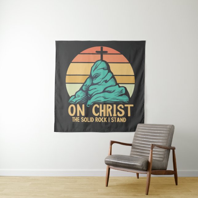 Tenture Sur le Christ le Rocher Solide je se tient (En situation)