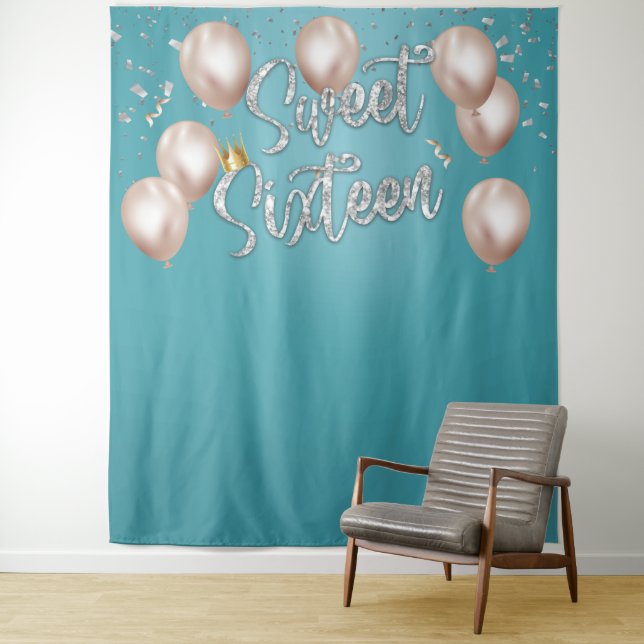 Tenture Sweet 16 Moderne Rubis Fille 16e Anniversaire Band (En situation)