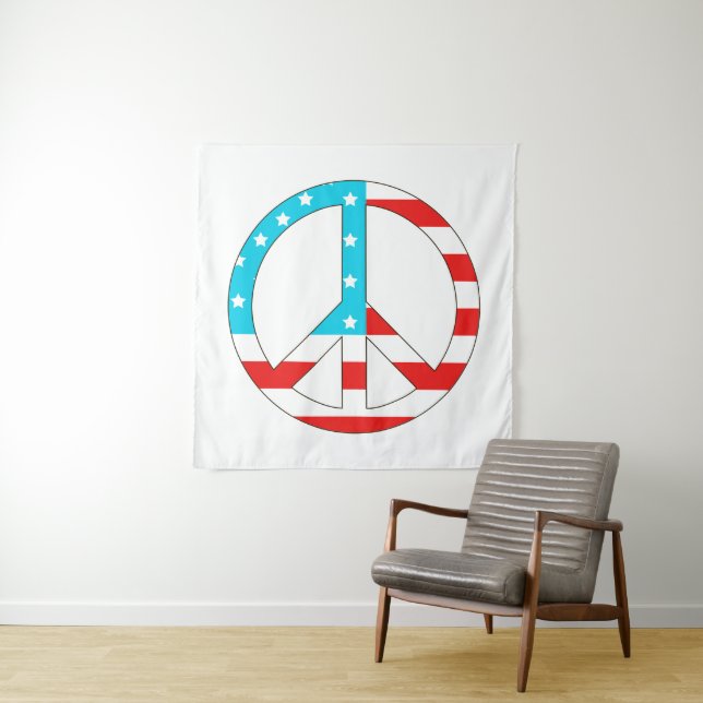 Tenture Symbole de paix du drapeau américain (En situation)