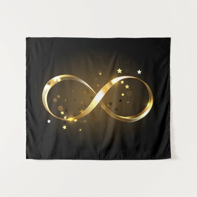 Tenture Symbole d'infini doré (Devant (Horizontal))