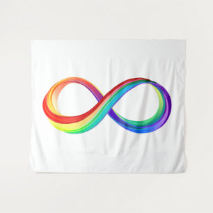 Tenture Symbole d'infinité arc-en-ciel stratifié