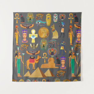Tenture SYMBOLE HIÉROglyphique égyptien Motif pharaon