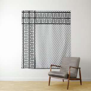 Tenture Symbole Keffiyeh de la Palestine Motif de résistan