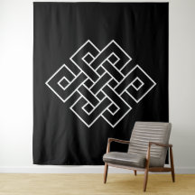 Symbole noeud blanc sans fin sur noir