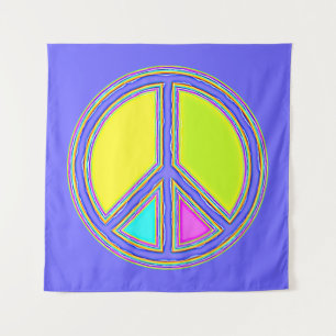 Tenture Symbole PAIX avec des couleurs remplies
