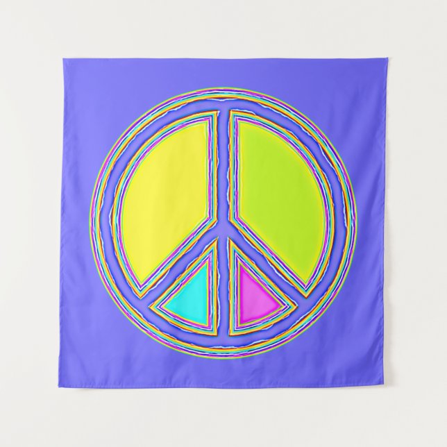 Tenture Symbole PAIX avec des couleurs remplies (Devant)
