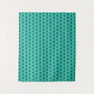 Tenture Symbole Soleil Noir Vert Maori Tortues tribales