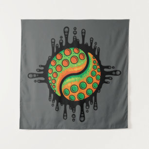 Tenture Symbole Yin Yang Tentacle Tentacle Tentacle Octopu