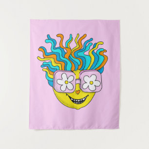 Tenture Sympathique caractère souriant avec lunettes roses