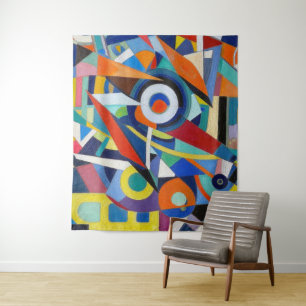 Tenture Symphonie cubiste chromatique Design géométrique