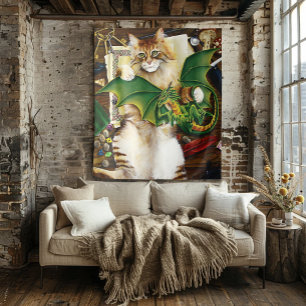 Tenture Table Top Gaming Cat and Dragon