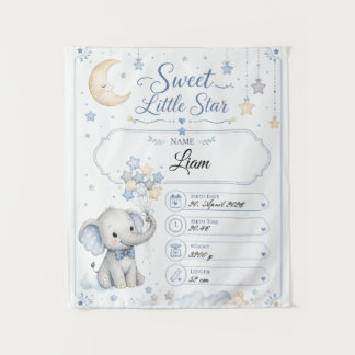 Tenture Tableau de naissance bébé personnalisable avec élé