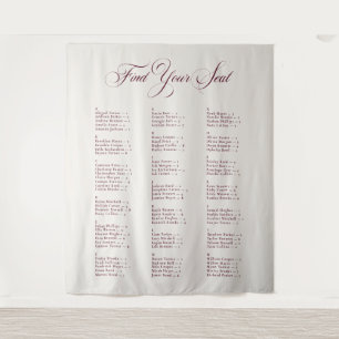 Tenture Tableau de placement de mariage alphabétique noir