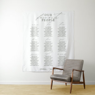 Tenture Tableau de sièges Mariage Sage Vert pour les perso