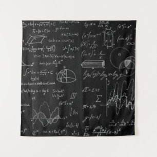 Tenture Tableau noir inscrit avec des formules scientifiqu