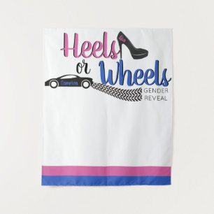 Tenture Talons ou Roues Révélation du Sexe Rose Bleu Photo
