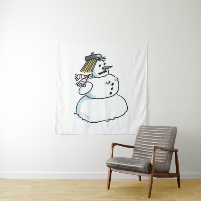 Tenture Tapis de Snowwoman (En situation)