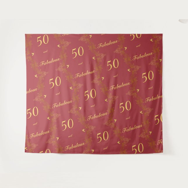 Tenture Tapis rouge Répéter Red Gold 50 Fabuleux anniversa (Devant (Horizontal))