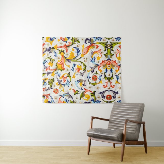 TENTURE TAPIS SERIES FLORENTINS FLEURS (En situation (horizontale))