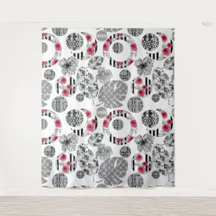 Tenture Tapisserie, Rouge et Noir, Quilage, Patchwork
