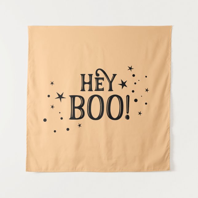 Tenture Tapiz Hey Boo! Halloween Backdrop party banner  (Devant)