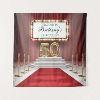 Tenture Tapiz Red Carpet 50th Birthday Backdrop banner