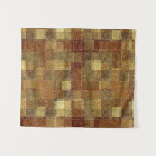 Tenture Tartan plaid marron monochrome texturé.