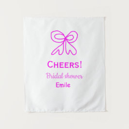 Tenture Tasse violet rose ruban douche de mariage ajouter 