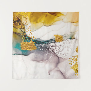 Tenture tendresse pastel : tourbillons dorés art.