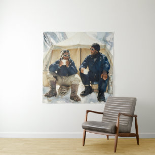 Tenture Tenzing Norgay Edmund Hillary Conquérant Everest